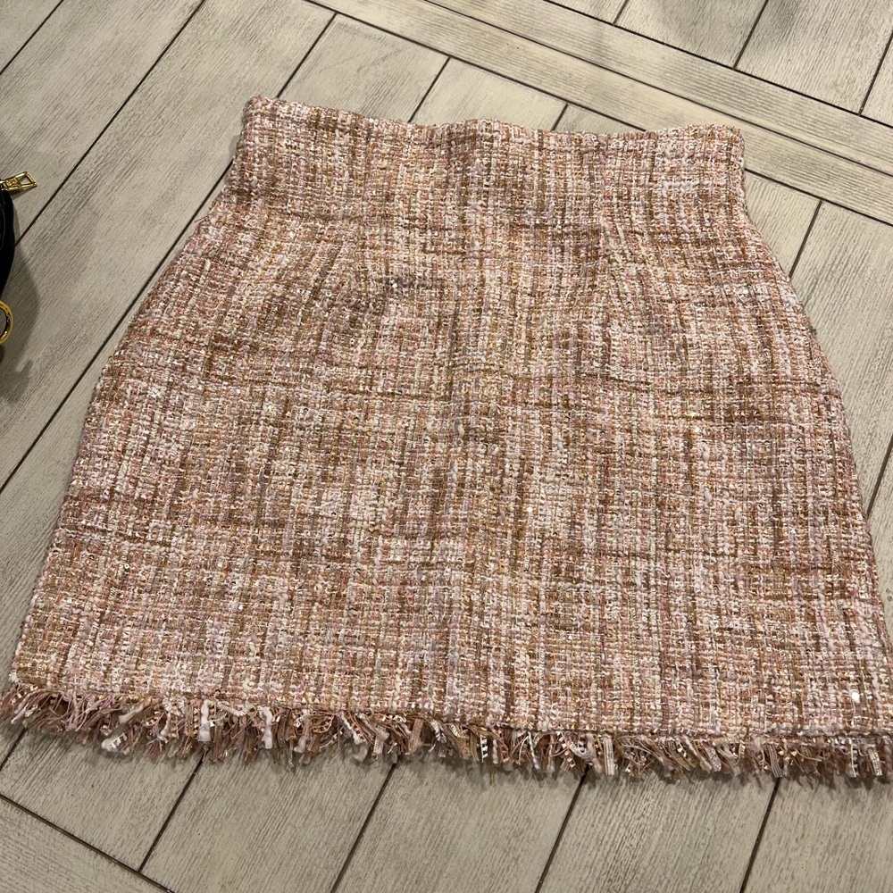 Pink Tweed Skirt Size Large